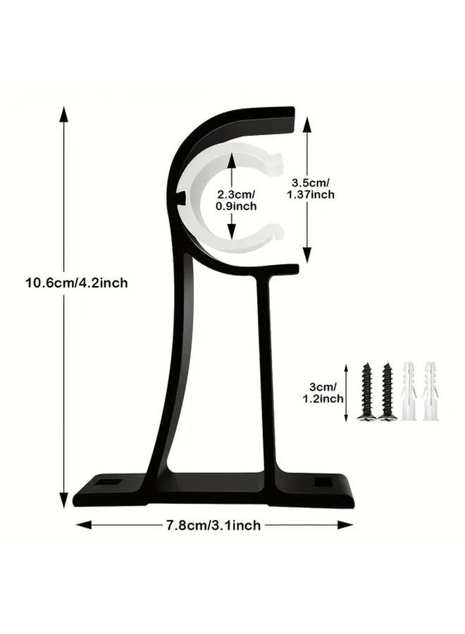 8 Pack Heavy Duty Curtain Rod Brackets Hangers For 1 To 1 2 Inch Drapes Black - Image 3